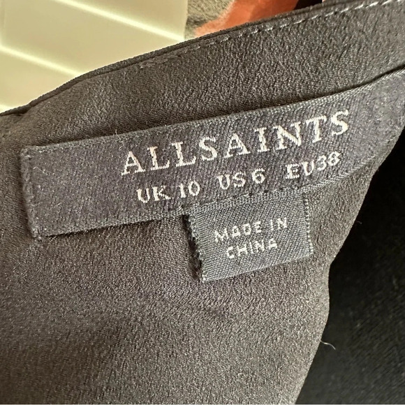 Allsaints US 6 Tiger Print Ruffle Accent Bodycon Dress Wedding Party All Saints - Picture 6 of 11